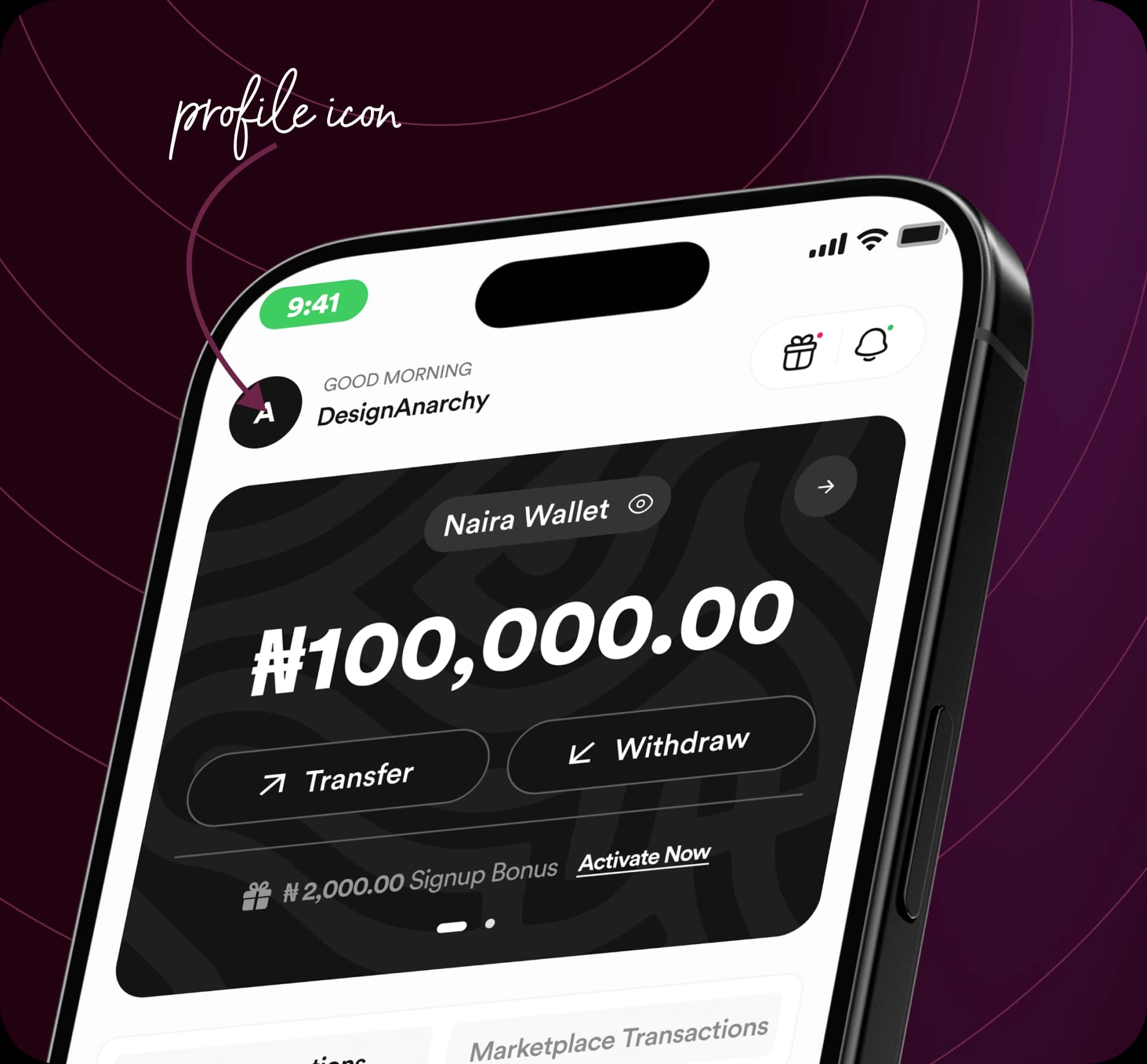 FlipEx Mobile App Dashboard Profile