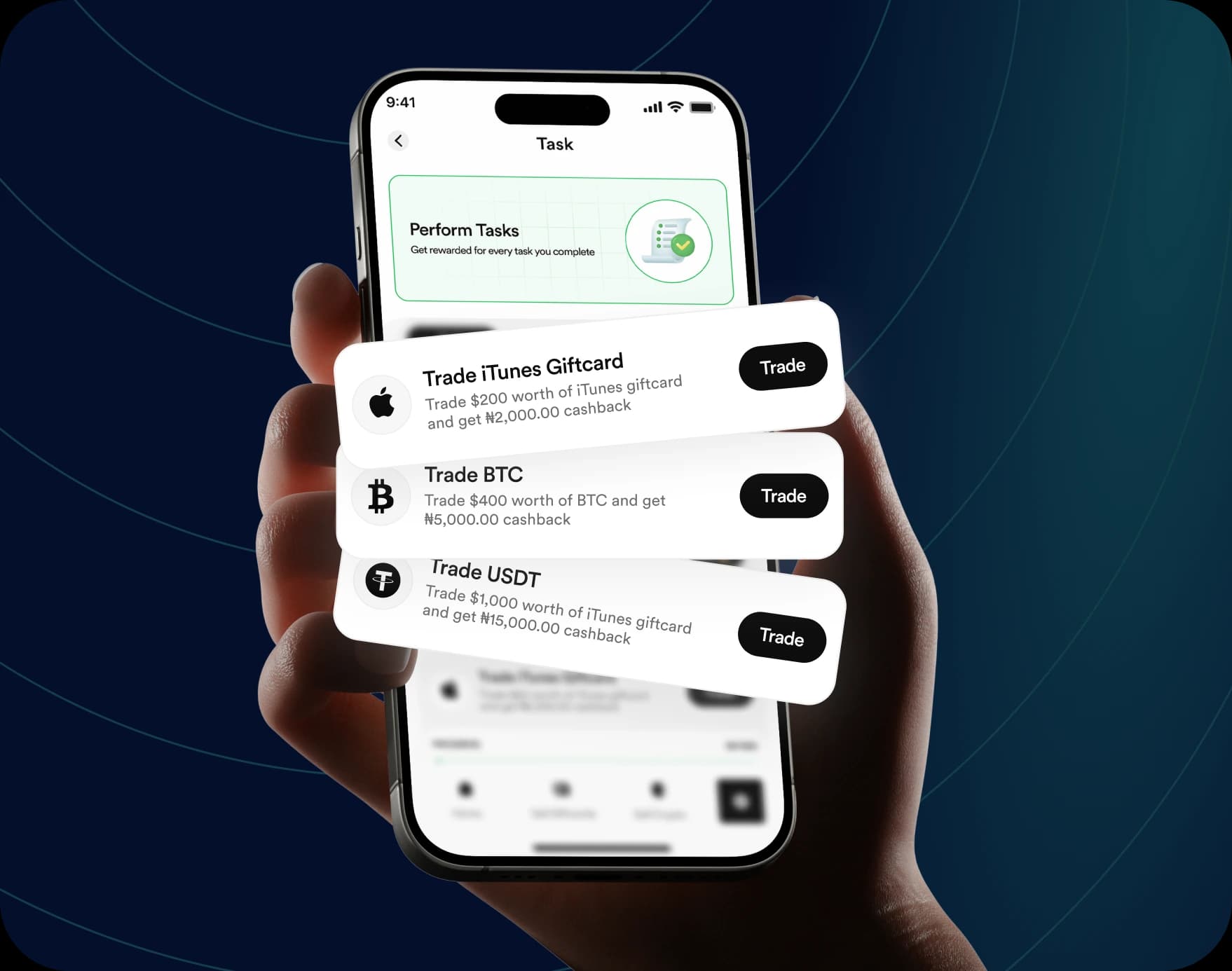 FlipEx Tasks & Bonuses Page on Mobile App